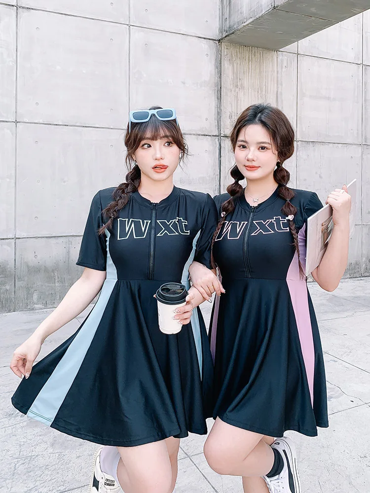 

Слитный купальник Spor для девушек больших размеров: термокупальник для плавания, скрывающий живот, с эффектом похудения, для студенток