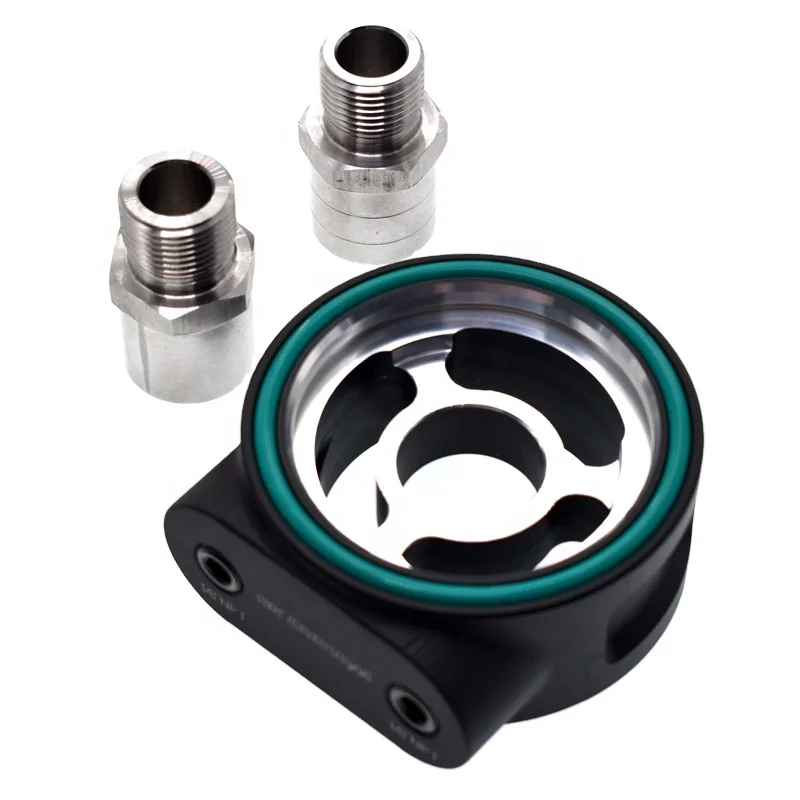 SK مخصص الألومنيوم M20X1.5 فلتر زيت برودة أطباق ساندويتش محول لقياس ضغط الزيت درجة الحرارة NPT 1/8 الاستشعار