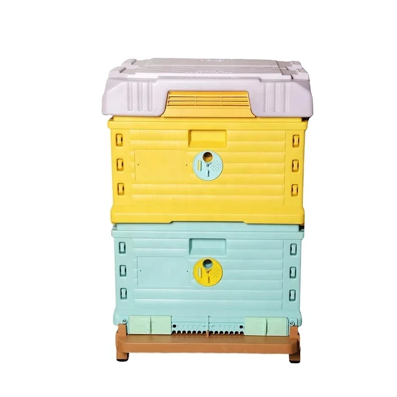 AM-BHP2 Plastic Beekeeping Beehive Insulated Farm Agriculture Multifunctional Lang Style Beehive Multilayer Free Assembly