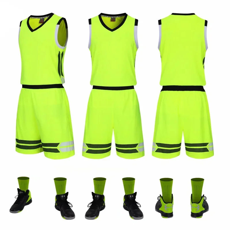 Conjunto de uniformes de baloncesto para hombre y mujer, camisetas de baloncesto universitarias, trajes deportivos, trajes de entrenamiento transpirables, ropa de verano