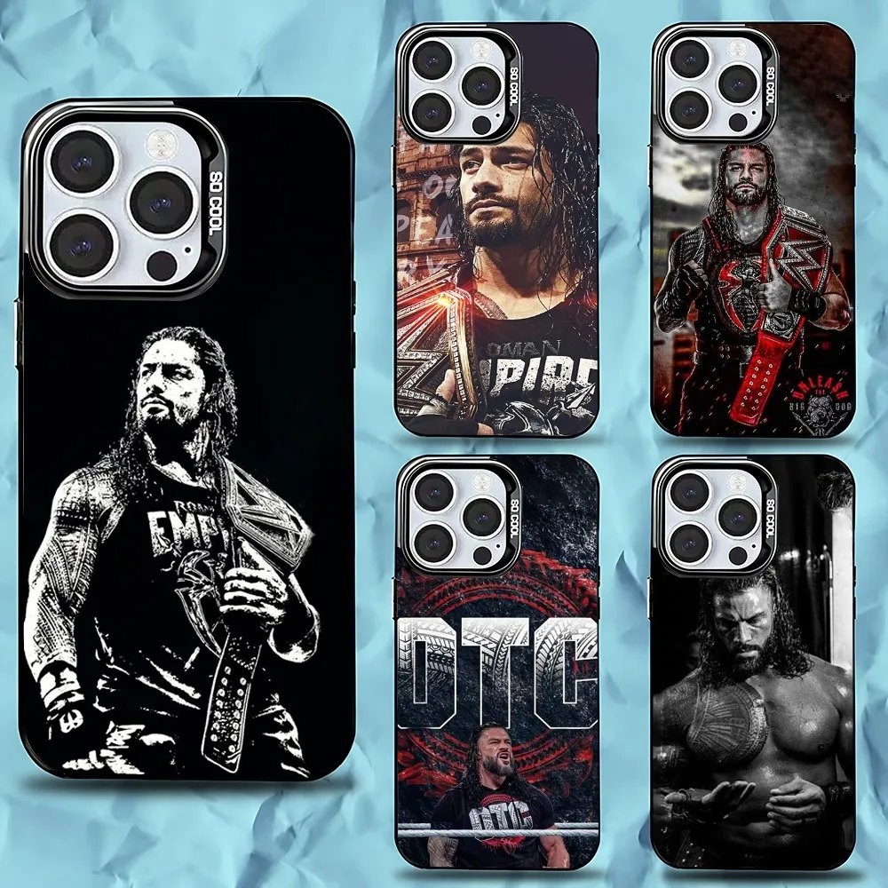 

Wrestling Star R-Roman Reigns Phone Case For iPhone 16,15,14,13,12,11,Pro,Max,Plus,Mini,XS,SE Anti Fall Black Matte Hard Bumper
