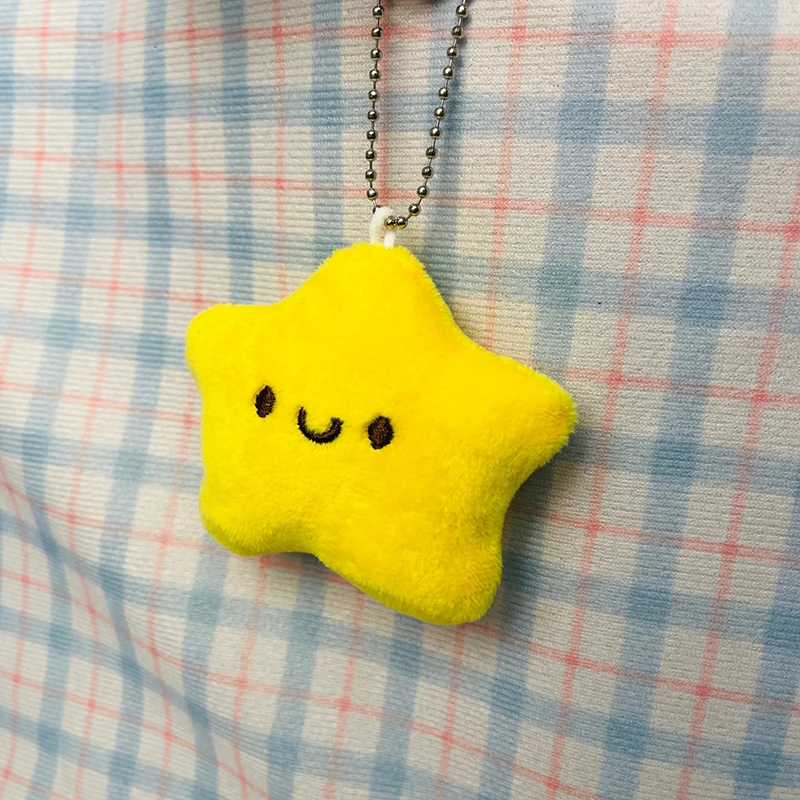 

Cute Stars Plush Toy Doll Keychain Fluffy Toy Backpack Bag Pendant Gift For Kids Girlfriend