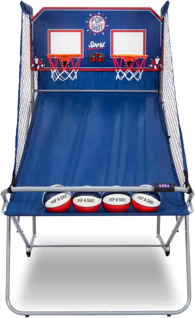 Shot - Dual Shot Sport | Arcade Basketball Fun at Home | Paddle Scoring | 10 Game Modes | 4 Balls | Foldable Storage | for All P