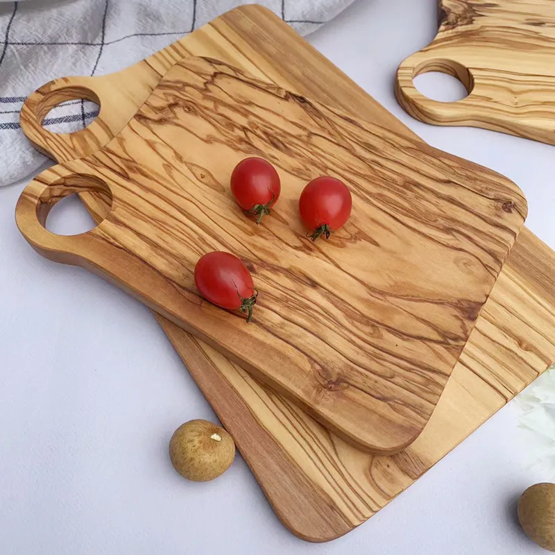 Olive wood steak board solid wood bread fruit board whole wood tray rectangular cutting board
