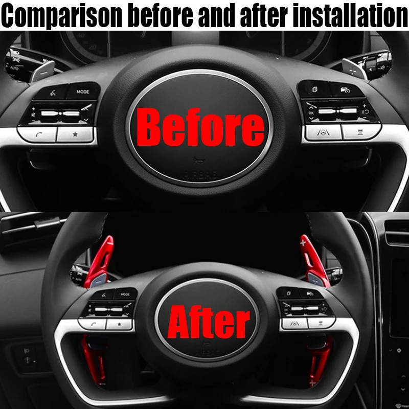 Aluminum alloy steering wheel shift paddles car interior modification accessories For Hyundai Tucson NX4 2021 2022 2023 2024 view 3