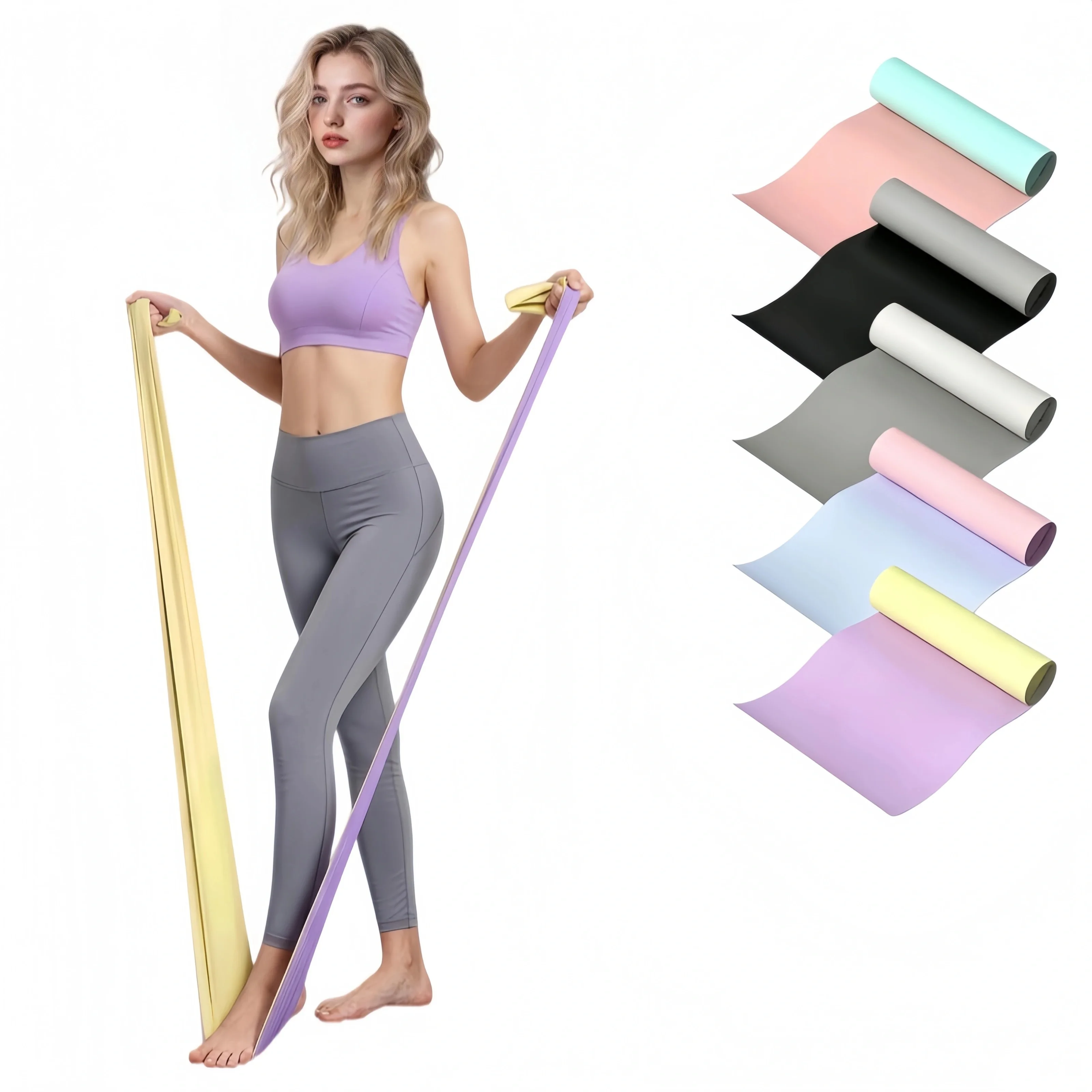 Pilates Yoga Body - ยางยืดออกกำลังกายโยคะ ยางยืดออกกำลังกายแบบยืดหยุ่น สำหรับพิลาทิส การฝึกความแข็งแรง การยืดเหยียด ยิมที่บ้าน