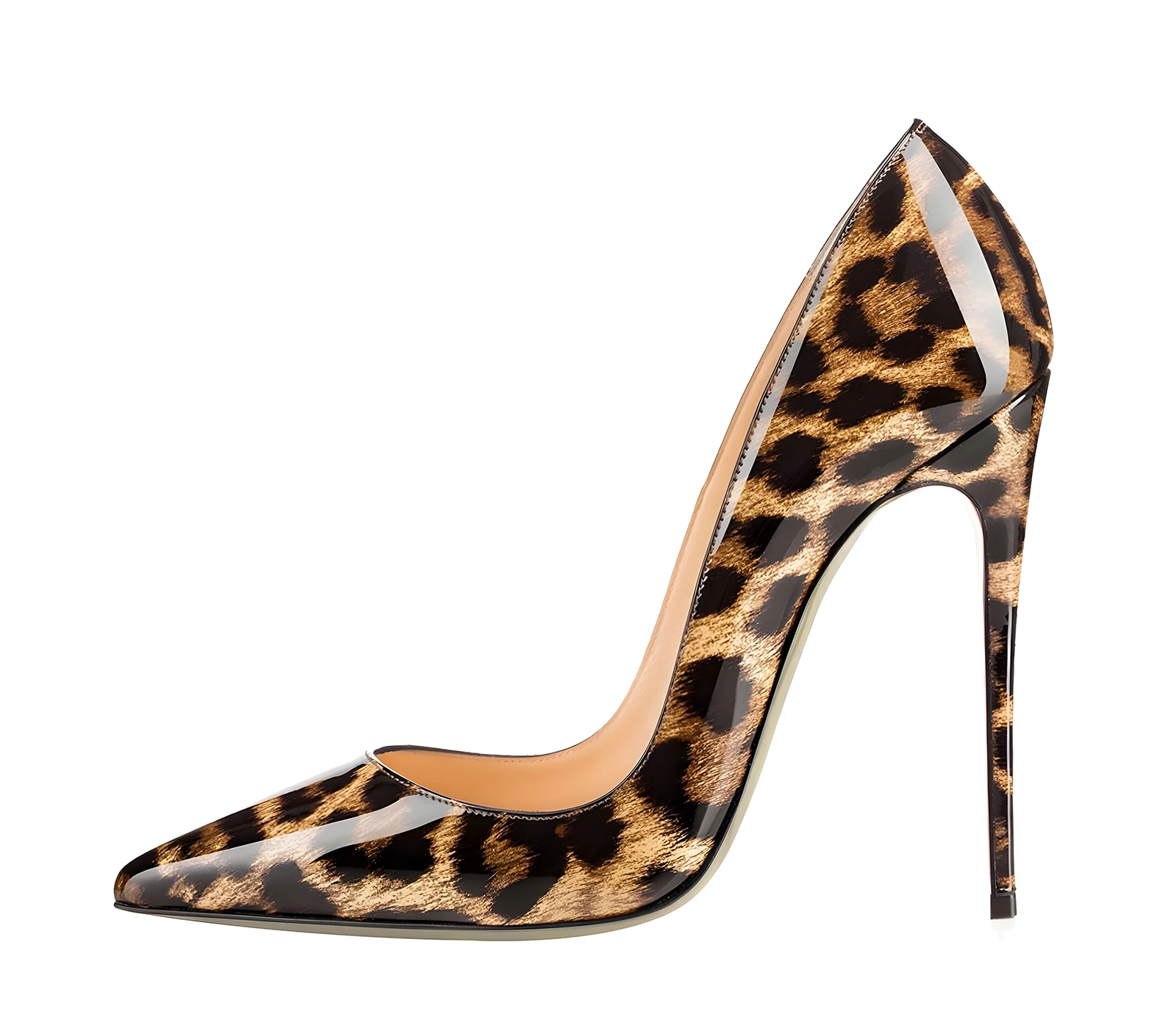 2024 New Women\'s Shoes Daily Leopard Print Ultra-Thin High Heels 12 Cm Banquet Date Pumps