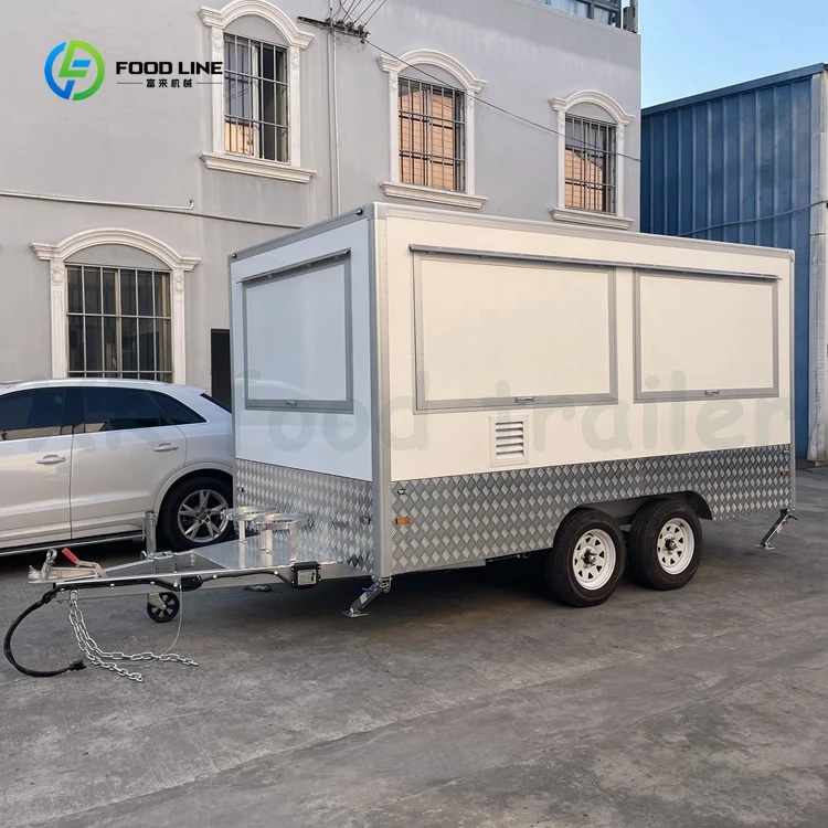 2025 دونات الغذاء شاحنة مقطورة مطعم متنقل معدات المطاعم الألياف الزجاجية مطعم المورد