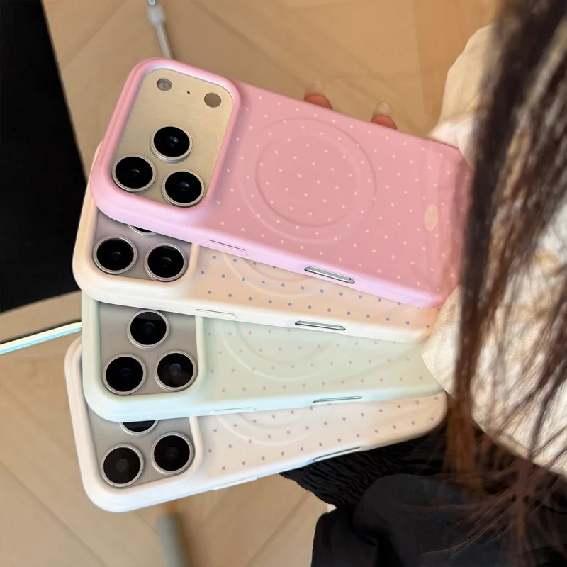 Soft Film Magnetic Phone Case Soft TPU Shockproof Anti-drop Anti-fingerprint Cover for iPhone 17 16 15 14 Pro Max