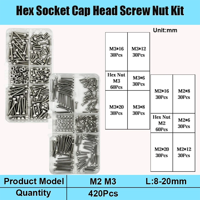 304 Edelstahl Sechs kant Innen sechs kant Kopfs ch raube Schraube Schraube Mutter Set m2, 5 m3 m4 m5 m6 m8 Buchse runde Kopfs ch raube din912 – Detail 13