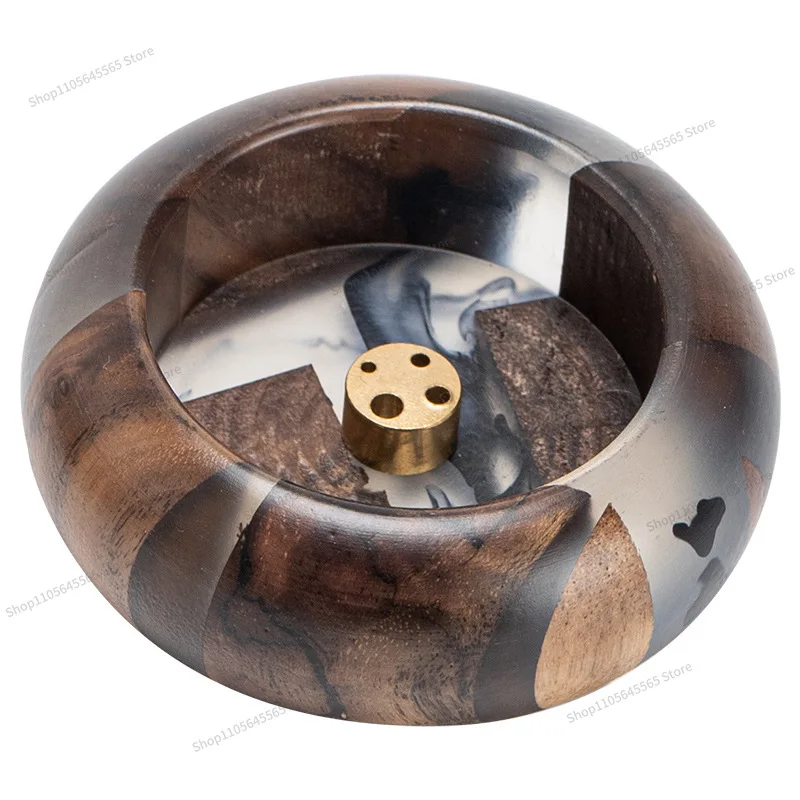 For walnut solid wood mini incense insert household indoor agarwood sandalwood burner wood porous incense burner