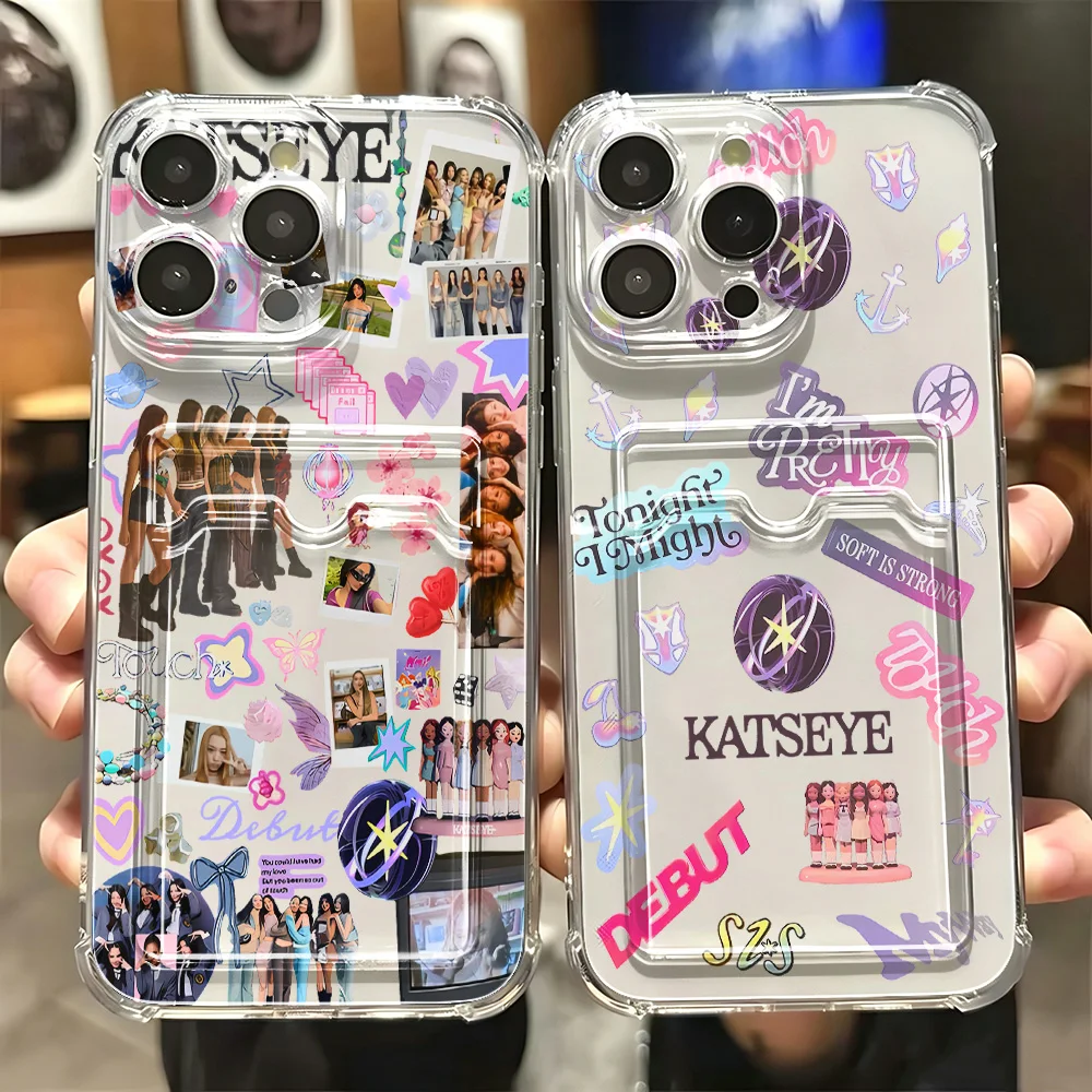 Hot Fashion K-KATSEYES Card Hold Case For Samsung Galaxy A17 A07 A56 A36 A26 A55 A35 A06 A24 A14 A54 A15 A25 A34 A23 4G 5G Cover