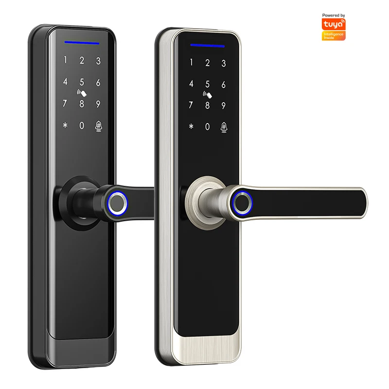 Tuya Wifi Pro Cerradura Inteligente Electronic Smart Door Lock With Biometric Fingerprint / IC Card / Password / Key Unlock