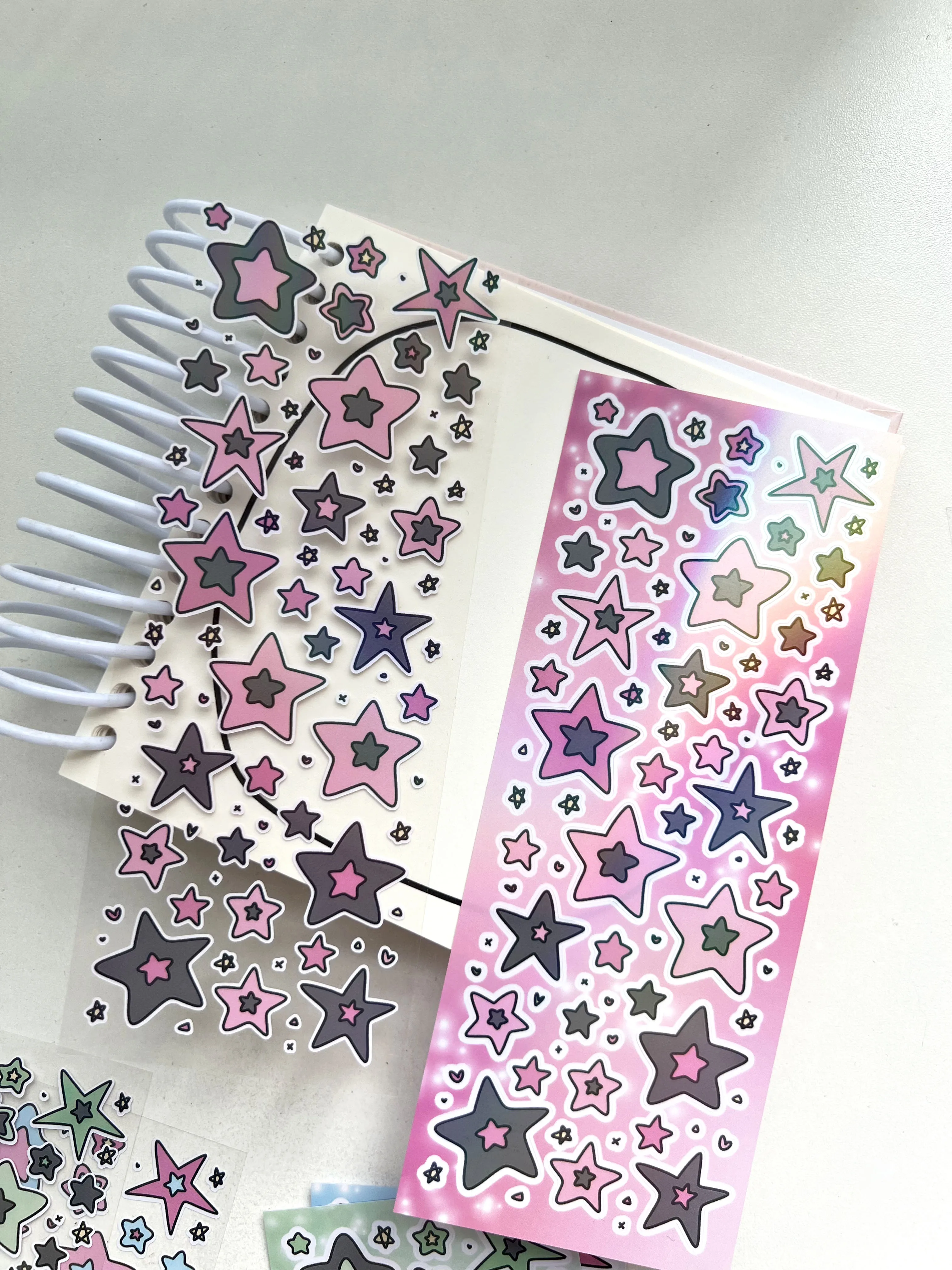 1 Pc Cute Colorful Star Pattern Stickers Korean Style Toploader Deco DIY Scrapbooking Kpop Idol Photo Card Stickers Supplies