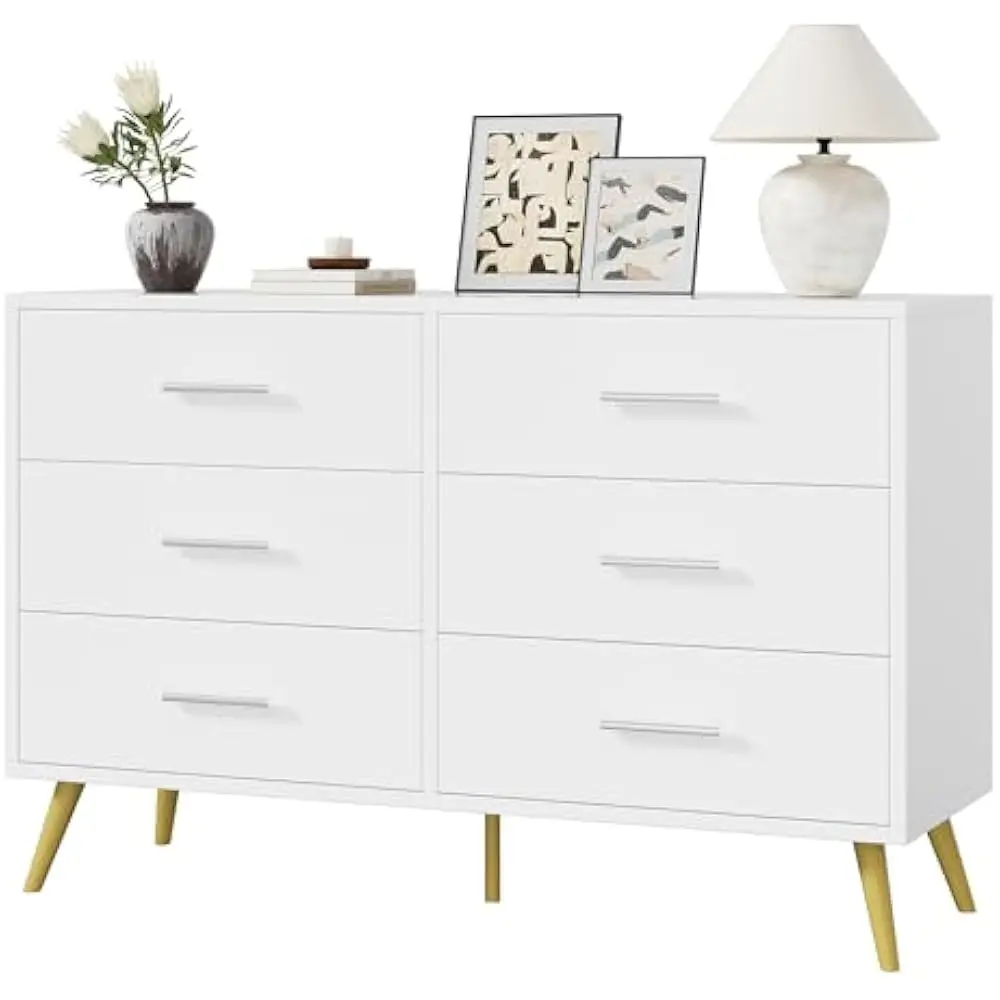 

6 Drawer Dresser, Wide Chest of Drawers Organizer Storage with Drawer, Large Storage Cabinet, Modern Design Dresser for Bedroom