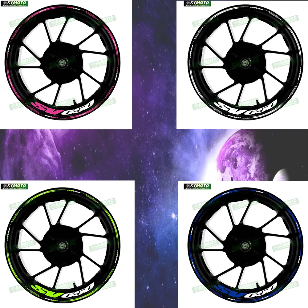 

Для SV650 SV 650 аксессуары для мотоциклов 17-дюймовые наклейки на передние и задние колеса модифицированные светоотражающие наклейки на обод колеса украшения