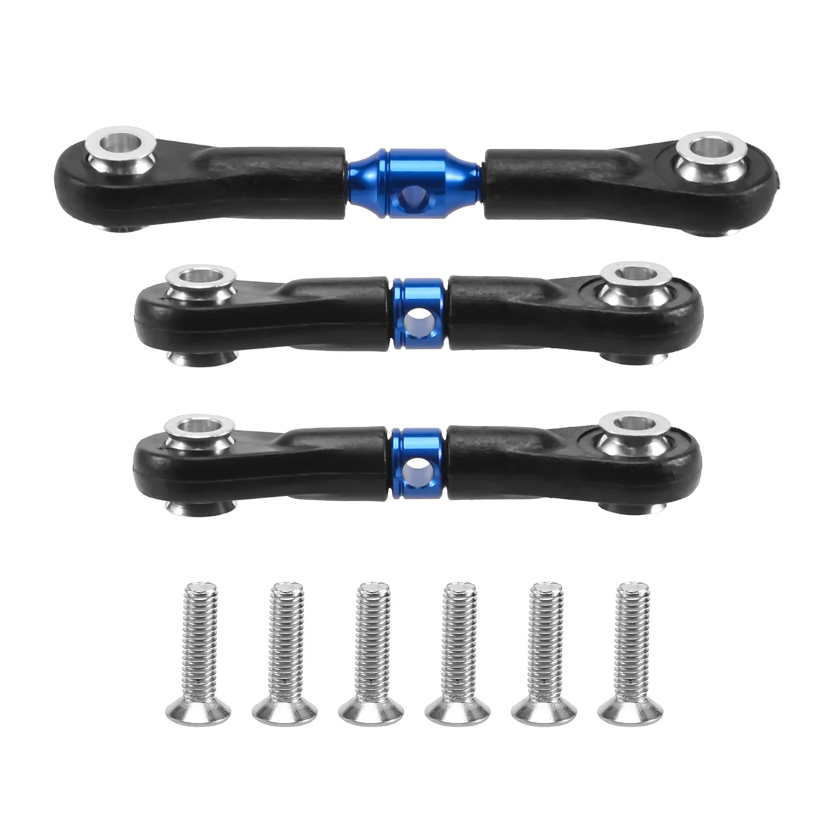 3pcs lenkstange servo stange für tamiya TT-02 TT-02T tt02 tt02t 1/10 rc auto aufrüstung teile zubehör, blau