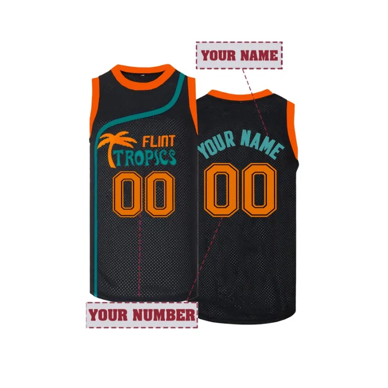 

Custom Flint Tropics Basketball Jersey Personalized Name and Number Breathable Loose Fit Sleeveless Sportswear DIY Vest Tank Top