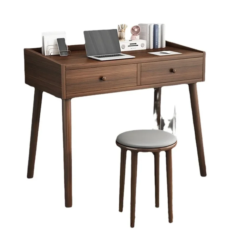 

Solid wood makeup stool Nordic dresser stool household bedroom modern simple soft bag round stool light luxury makeup chair