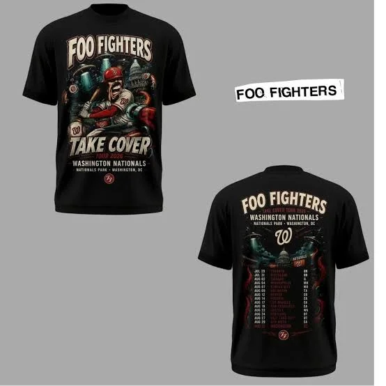 Foo Fighters' Take Cover Tour 'Brings Rock' N 'Roll Chaos To Philly Shirt Summer Men's and Women's Cotton T-shirt Comfortable