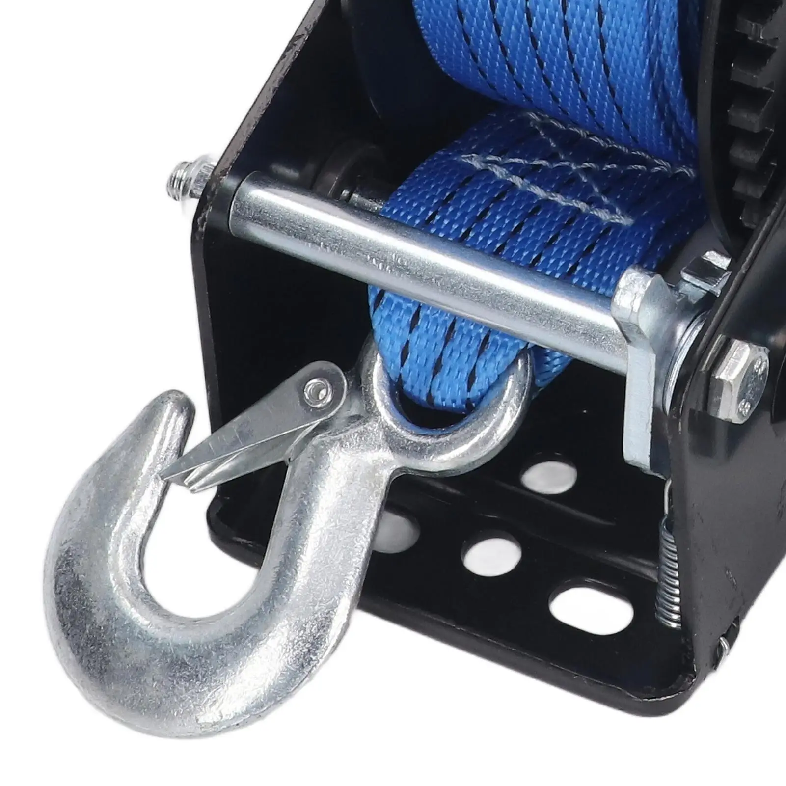 1600lbs Manual Hand Winch with Heavy Duty Nylon Strap - Alloy Steel Crank for industrial Lifting Needs