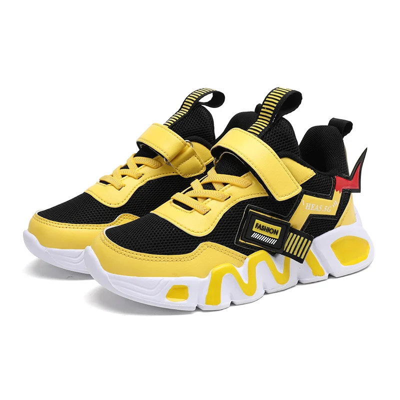 Cartoon Kinder Schuhe für Jungen Mesh Turnschuhe Kinder Casual Sport Kleiner Junge Laufen Tenis Gelb Schule Student Schuhe 2023