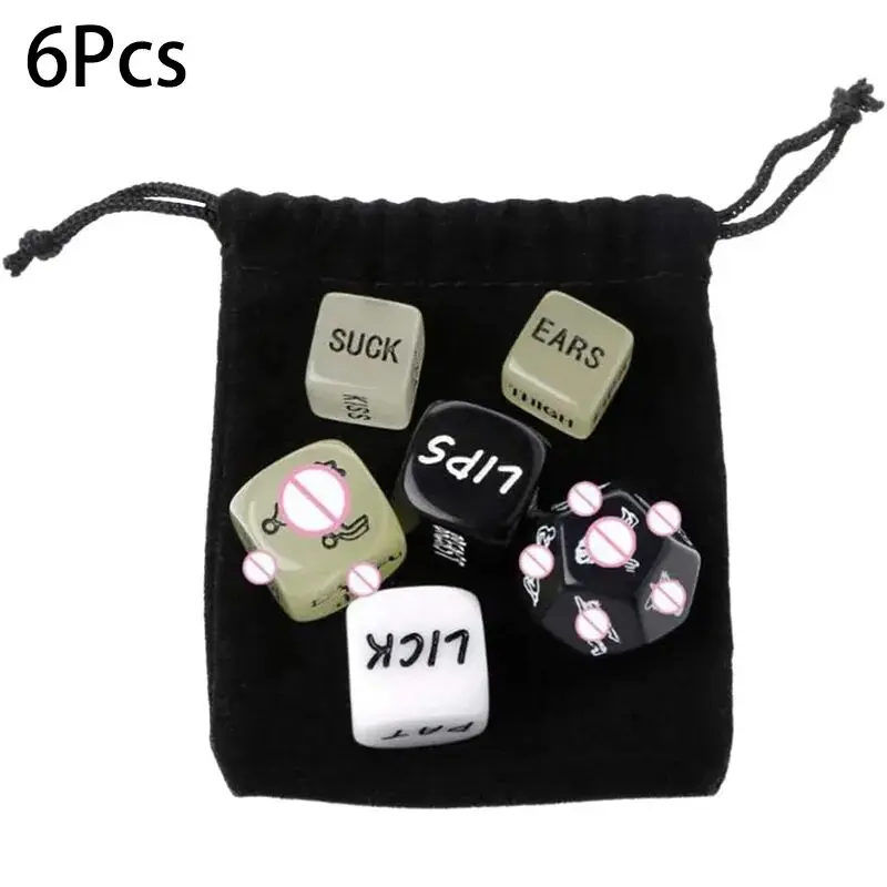 6pcs Luminous Sex Dice Toys Adult Games Couple Flirting Cubes Ual Erotic Game Accessories Posture Bar Sex Toys for Couple Gifts