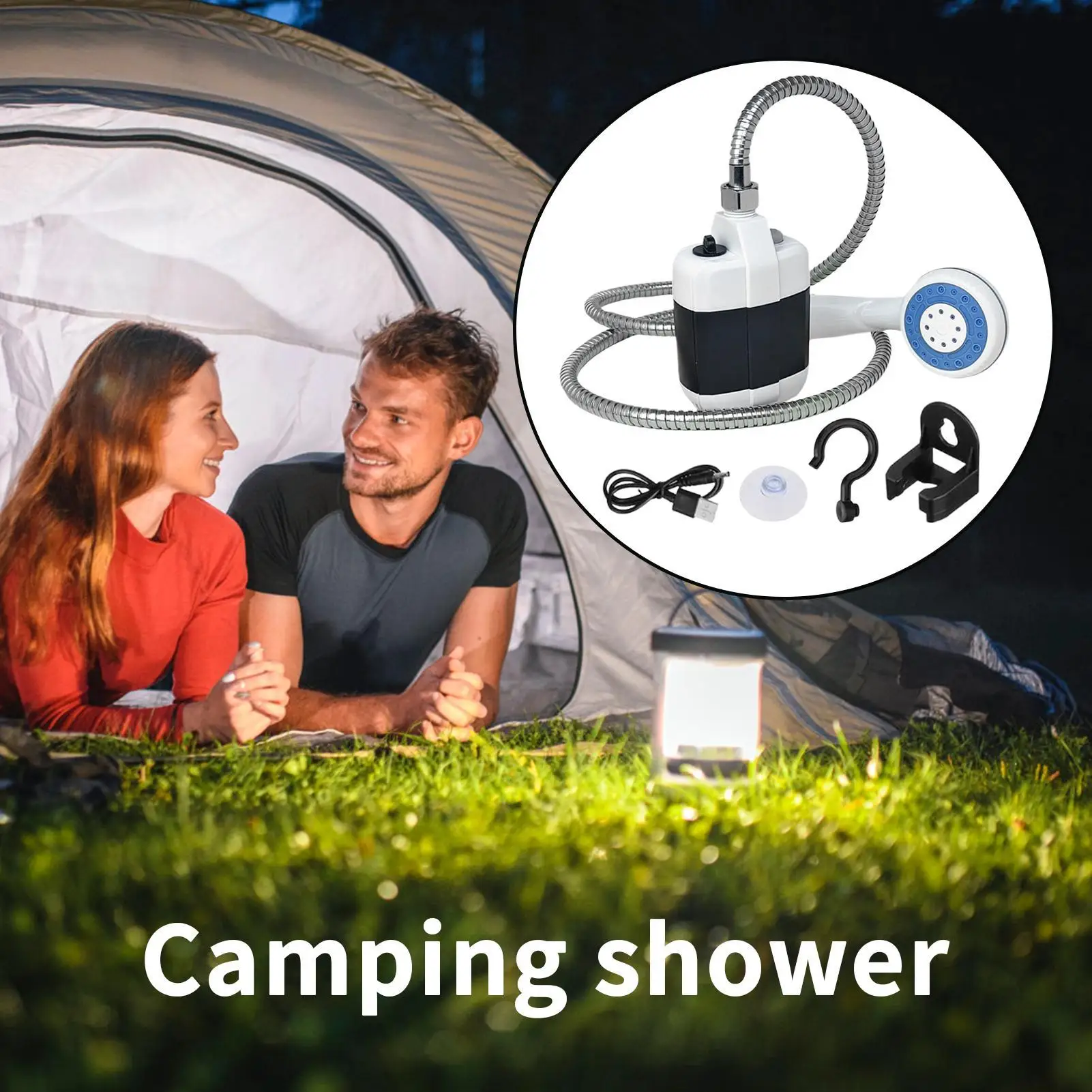 

Camping Shower Rechargeable Outdoor Shower Handheld Rechargeable Pet Washing Device for Travel Hiking Beach Showering Equipment