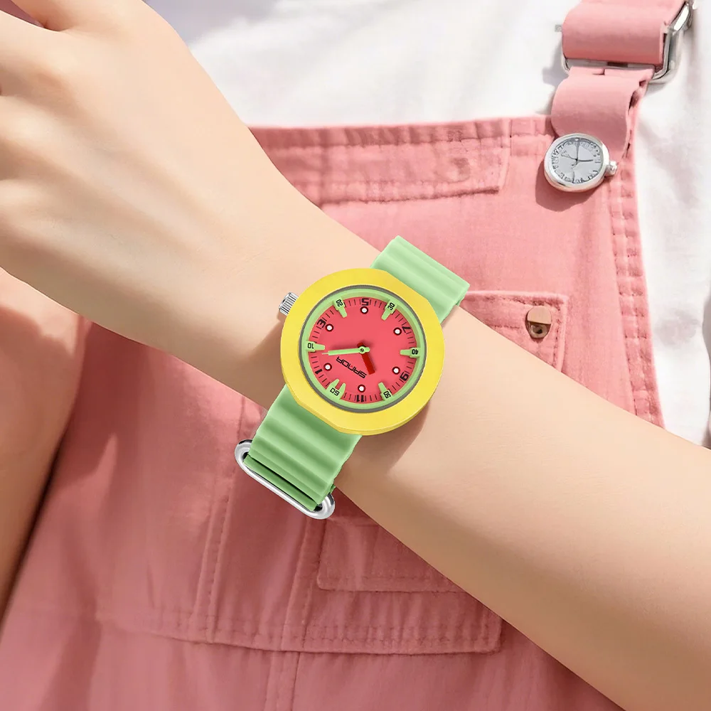 Новинка 2025, модные детские кварцевые часы для учащихся начальной школы, наручные часы для девочек, женские часы Relogio Feminino, дизайн указателя