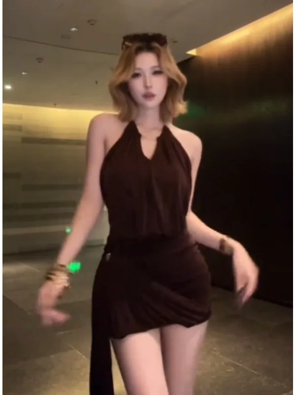 Sexy soeur Sle hors oulder sangle Dr rétro Faion taille cintrée moulante ort jupe saison d'été vêtements pour femmes