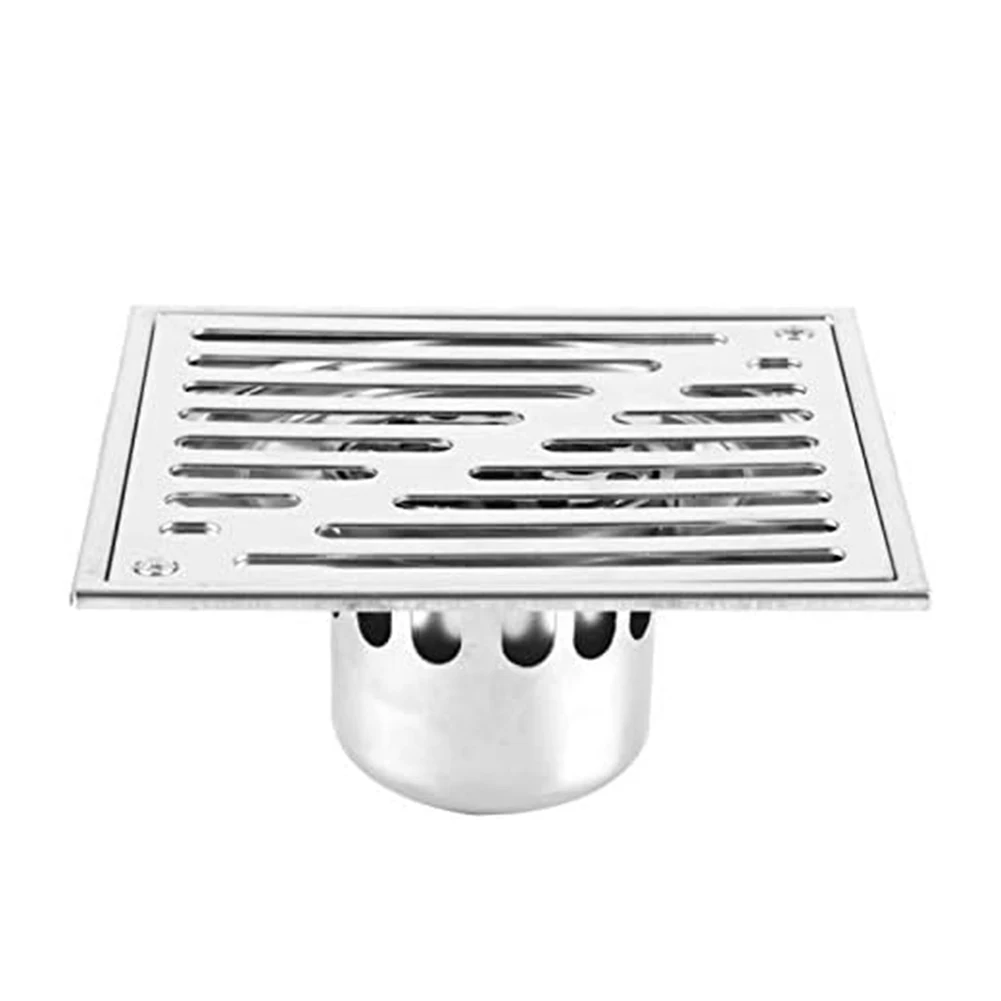 Stainless Steel Floor Drain With Removable Cover For Easy Cleaning In Outdoor Yard Bathroom Kitchen Garage Basement Pool
