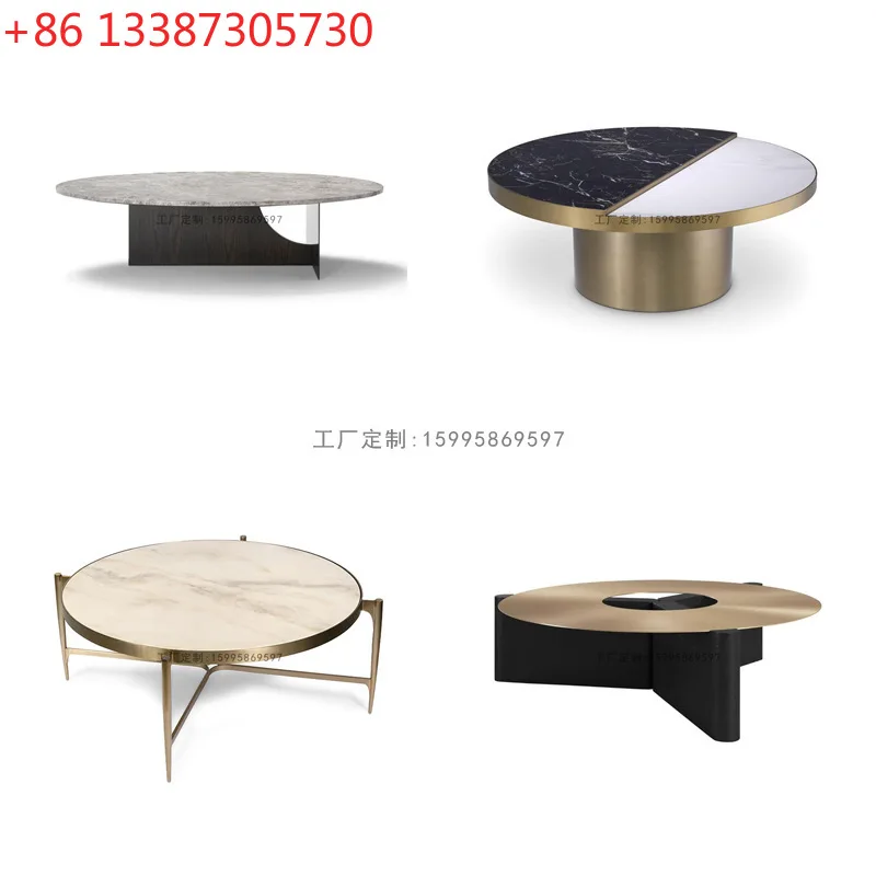 

Итальянский минималистичный журнальный столик из нержавеющей стали, круглый, для гостиной, современный, в стиле лайт-люкс