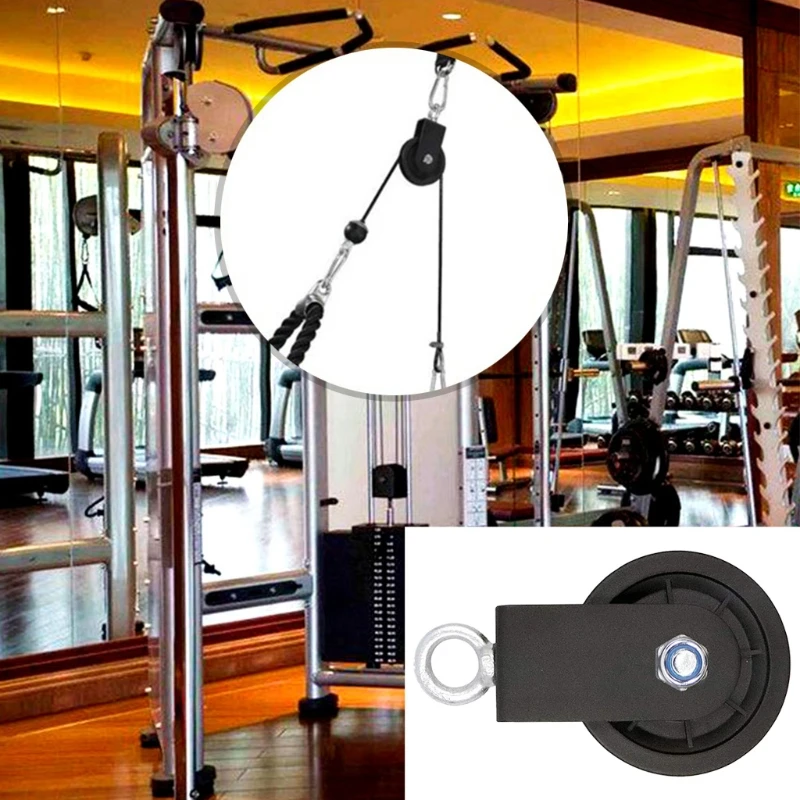 Portable Fitness Triceps Handles Bar Pulley System DIY Gym Cable Attachment