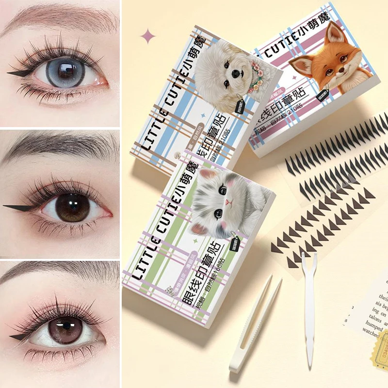 HBA16 Sigur168/210 Stück Eyeliner-Dichtungsaufkleber, wasserabweisend, schweißbeständig, passend für geschwollene Augenblasen, anpassbarer Augen-Eyeliner-Patch