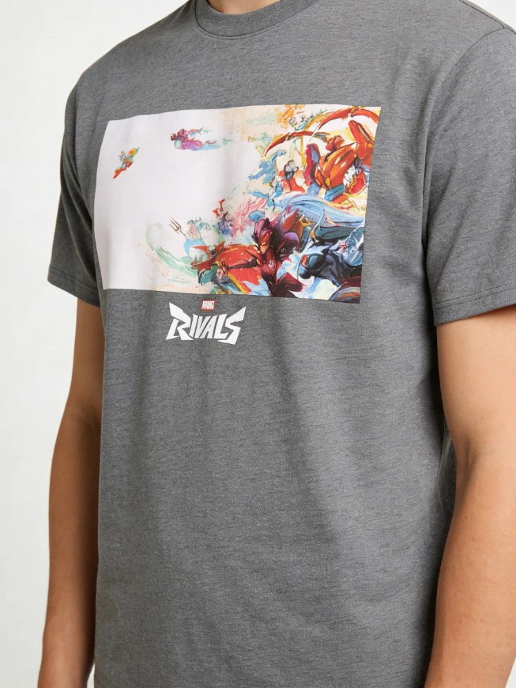 Marvel Genuine New Marvel Rivals ensamblado Versus Comic Print camisetas casuales de manga corta de alta calidad para hombres y mujeres