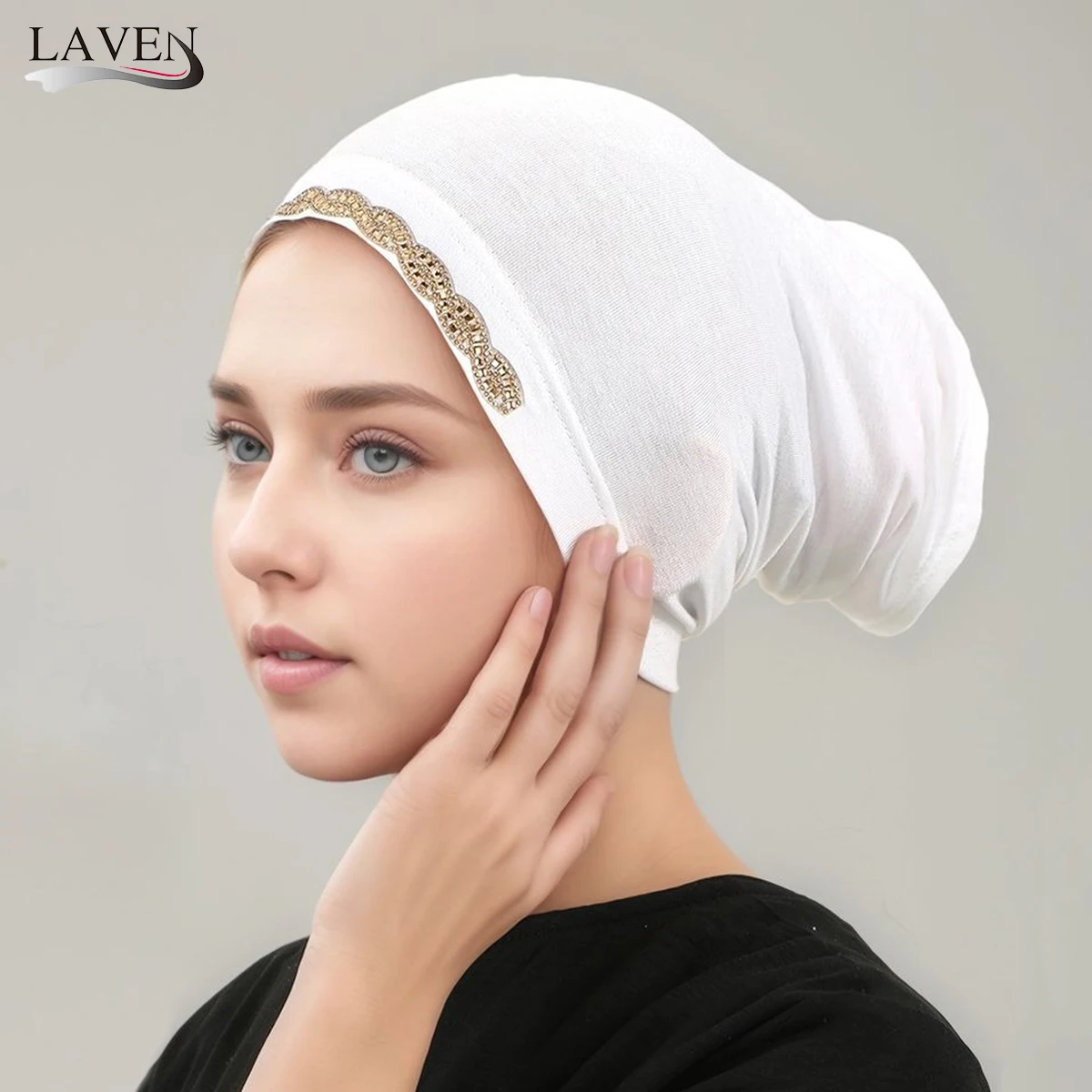 

Jersey Underscarf Turban Diamonds Inner Hijab Hat Bonnet Women Muslim Undercap Ninja Cap Headscarf Tube Turbante Mujer Headwear