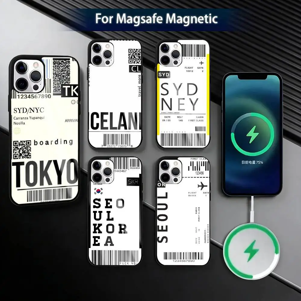 

Plane Travel Ticket J-Japan Phone Case For iPhone17,16,15,14,13,12,11 Plus,Pro Magnetic with Magsafe Wireless Charging