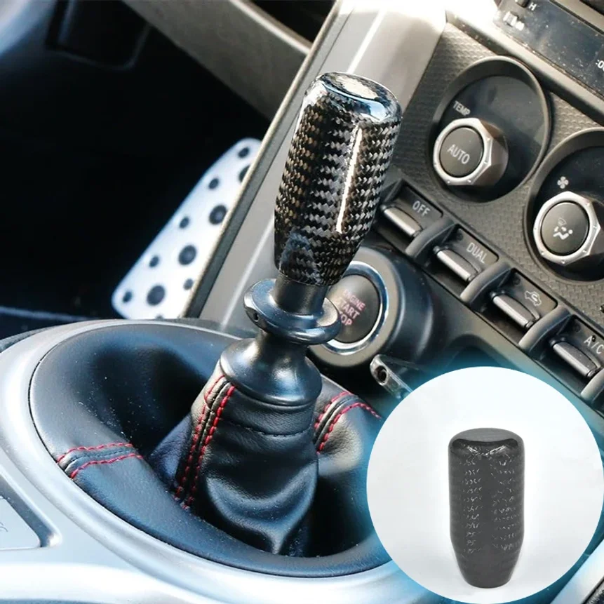 Racing Real Carbon Fiber Gear Shift Knob Knob 5th 6th Speed Handle Knob with For Converting Automatic Gear Into Manual Gear