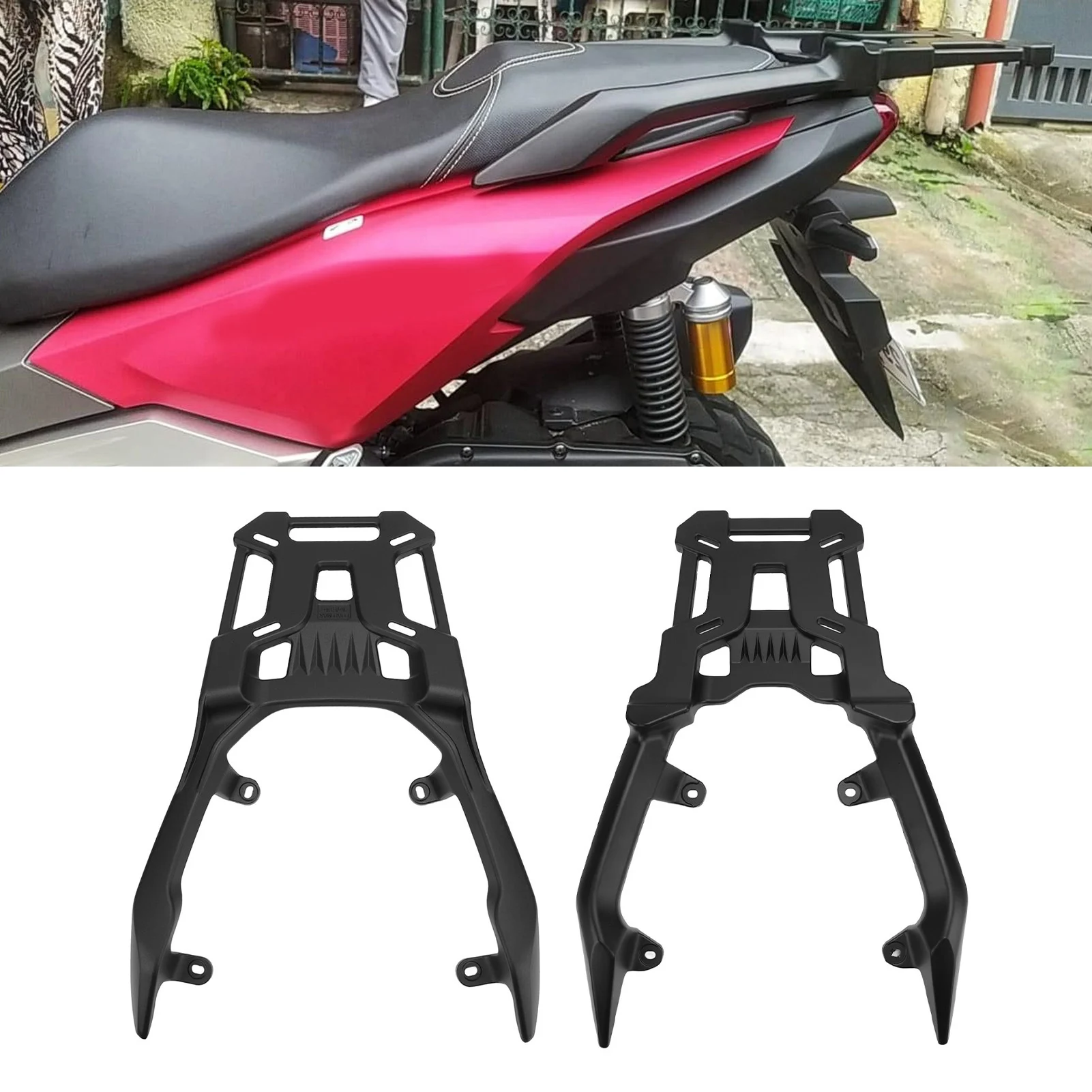 

Motorcycle Rear Luggage Rack Convenient Handrail Safe Support Motorcycle Rear Cargo Bracket Anti Crack for ADV160 2023 To 2024
