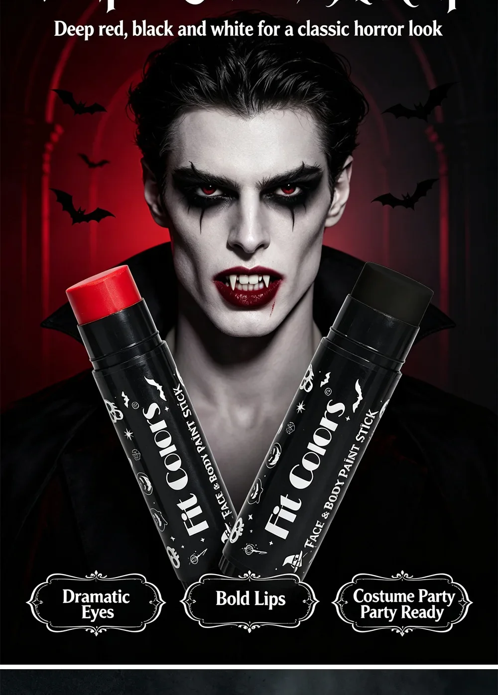 12 Farben Gesichts- und Körperfarbstifte Wasserfeste Matte Schwarze Weiße Mischbare Stifte Langanhaltende Make-up Halloween Kosmetik – Detail 10