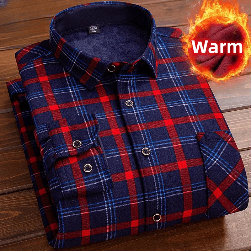 Autumn Winter New Casual Men\'s Fashion Long Sleeve Plaid Shirt Thick Warm Men\'s Casual High Quality Soft Large Size Shirt L-4XL