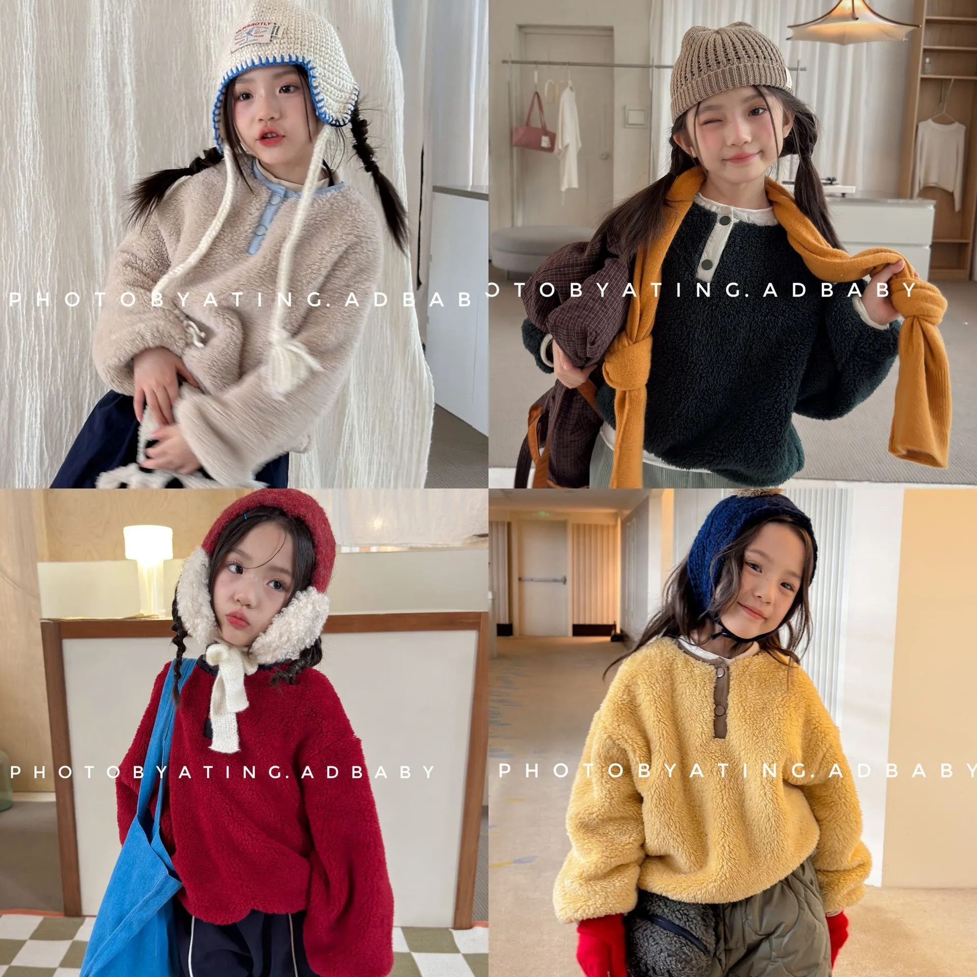 Hoodie 2026 Autumn/winter New Children's Clothing Korean Style Boys and Girls Solid Color Thickened Double-face Velvet Hoodie