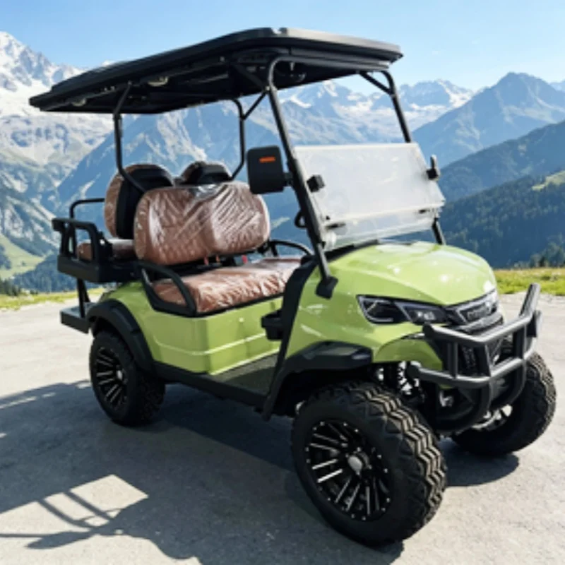 60V 72V Lithium Battery Multi-Color Optional Electric Golf Cart Hot Selling Brown Seat With Headrest Bumper Off-Road Tires