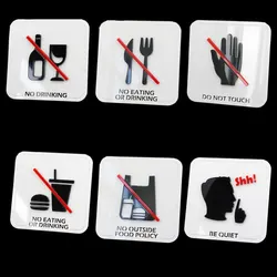 Creative Warning Signs No Touch Icon Sign Reminder Waterproof 3D Shape Sticker For Home Office Store School Factory 12.8x12.8cm