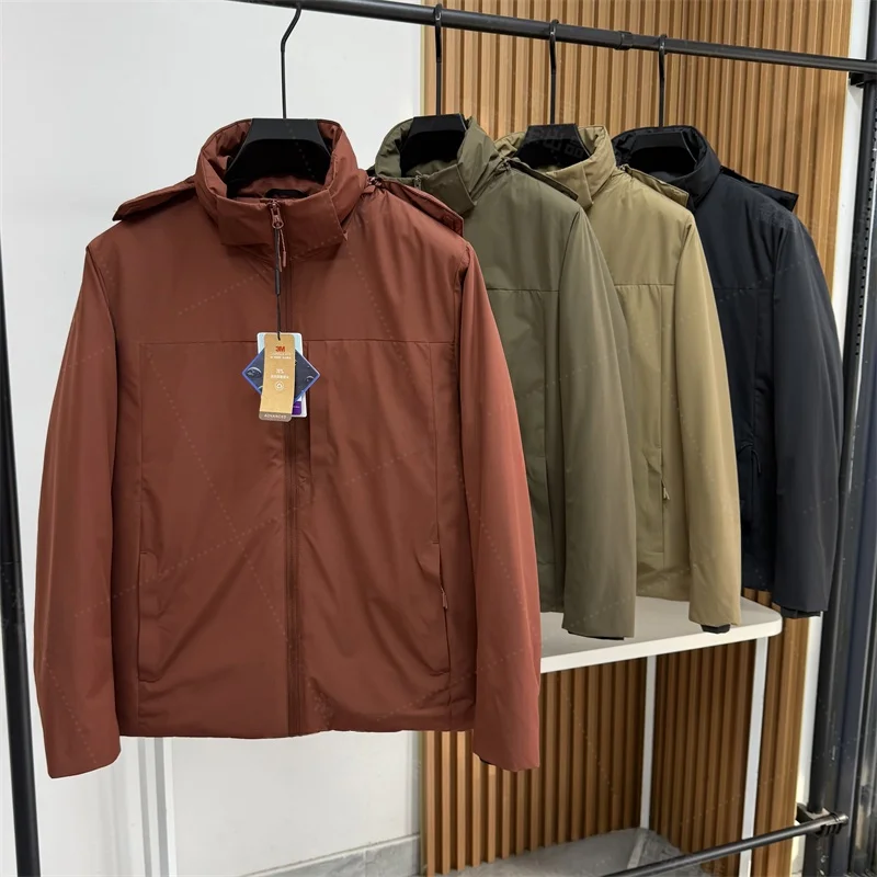 New Snowy Cotton Jaet Lightweight Technology Autumn Winter Men's Thiened Fluffy Warm Outdoor Collar Cotton Coat