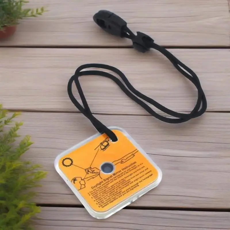 Espejo de señal de supervivencia: reflector de luz solar para senderismo, camping, emergencias, primeros auxilios. 1 unidad
