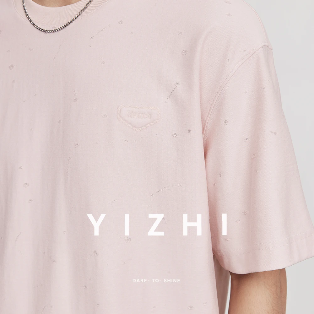 

Fashion Solid Color Slightly Dropped Shoulder Short-sleeved T-shirt Men Summer 2026 New Loose Bottoming Half-sleeved T-shirt