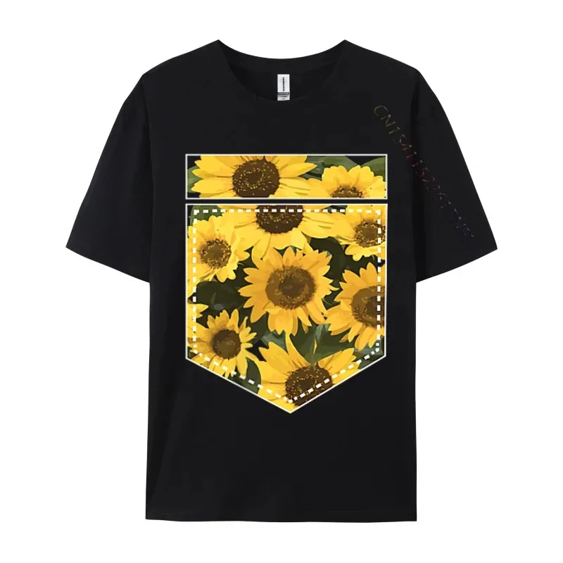 

Милая футболка с забавным принтом подсолнухов, новинка, крутая мужская футболка с цветочным принтом, новая модель, из чистого хлопка, оптом