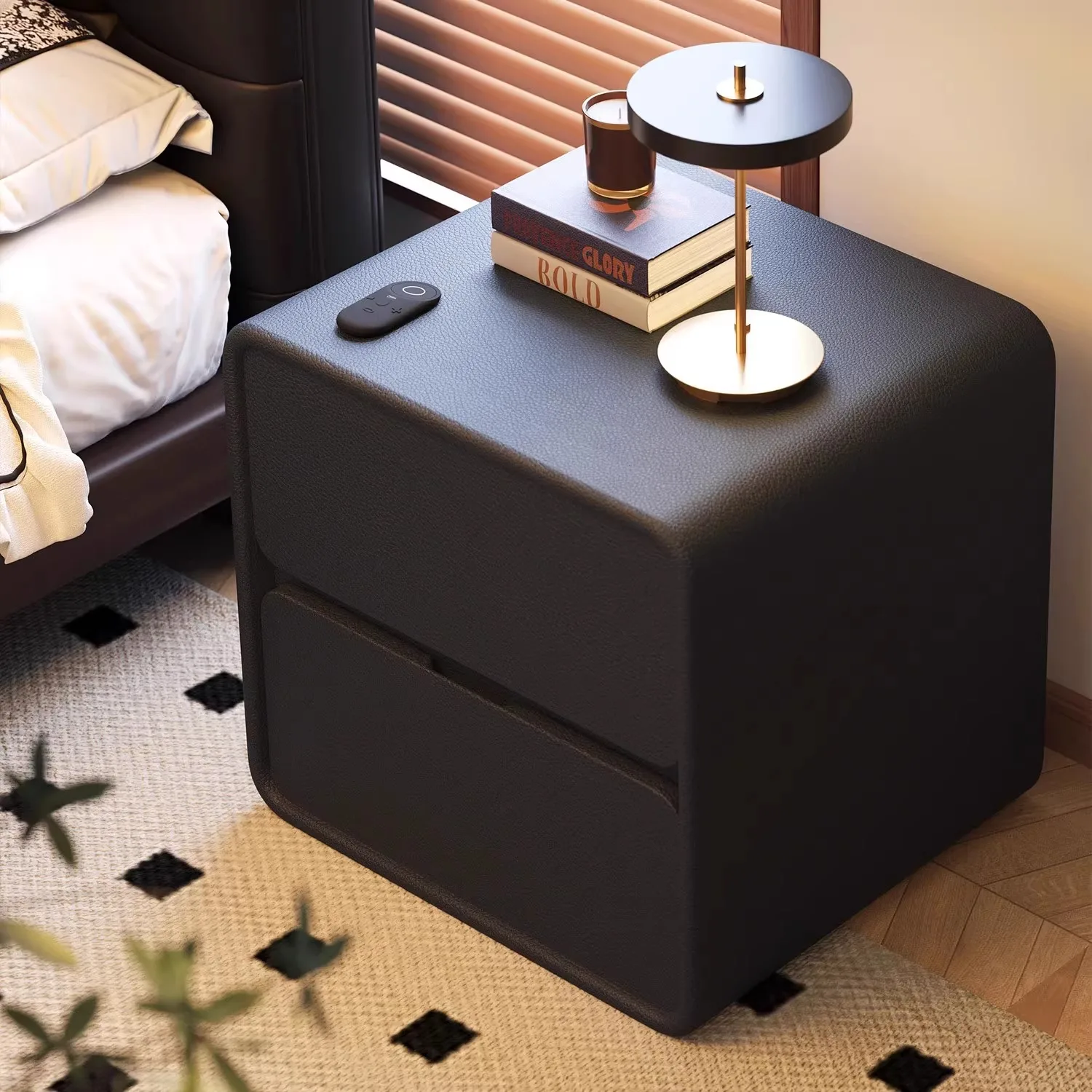 

Drawer Corner Bedside Table Rattan Nordic Useful Bedside Table Black Round Accessory Comodino Camera Da Letto Niche Furniture