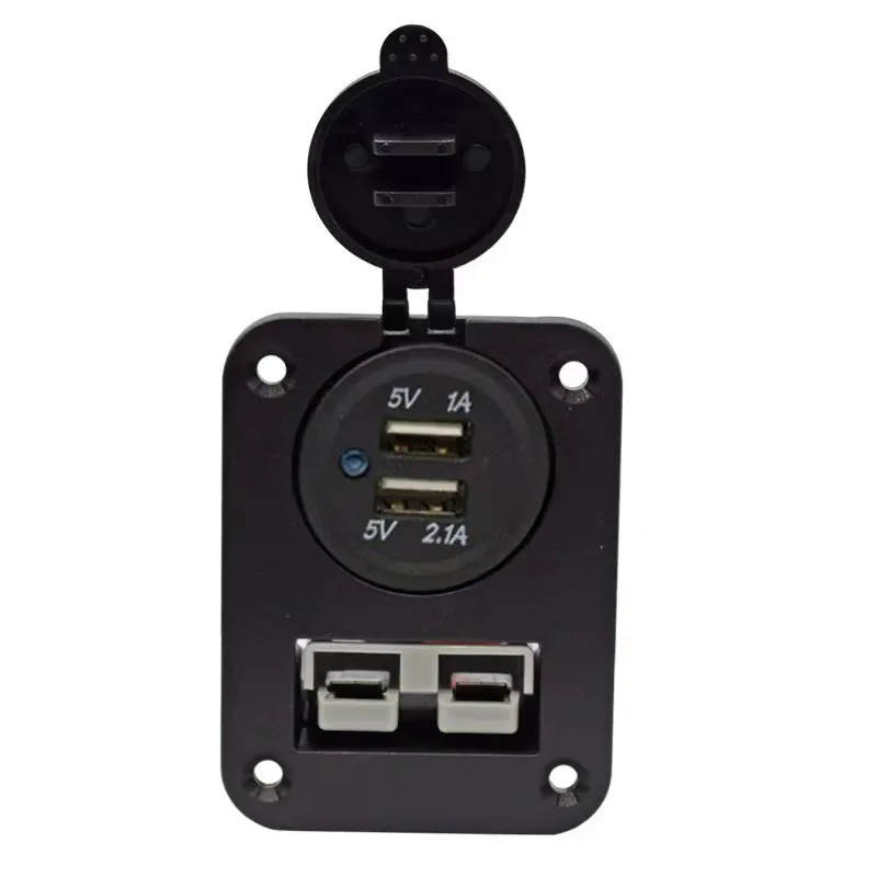 50 Amp Anderson Plug & Dual USB Socket Flush Mount Face Plate